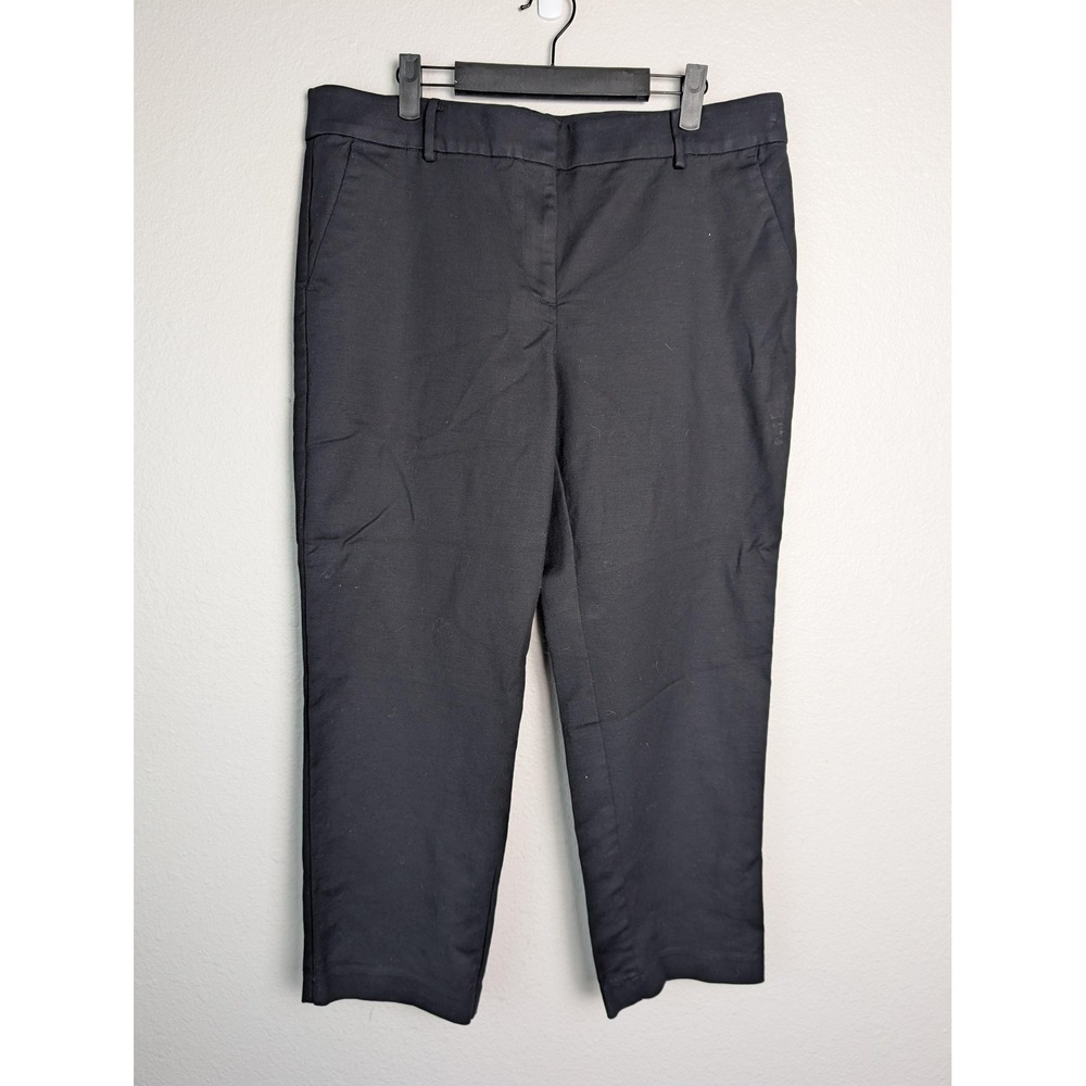 LOFT‎ The Riviera Slim Pants Womens 14 Black Ankle Tapered Stretch Twill Dress